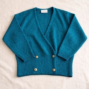 Vintage Pendleton Teal Wool Cardigan | Made in USA | Cozy Heritage Knit